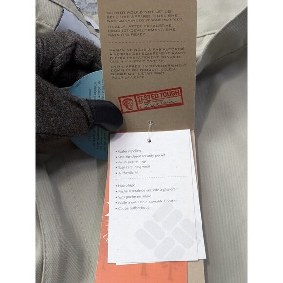 Columbia XCO Pants Mens 36x32 (Meas 37.5x31.5) Beige Chino Zip Pocket UPF 50 - Picture 8 of 16